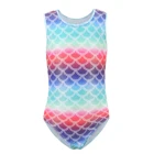 Dance Ballet Wear Competition Training Bodysuit Outfit Girls Sleeveless Fish Scale Rhythmic Gymnastics Leotards