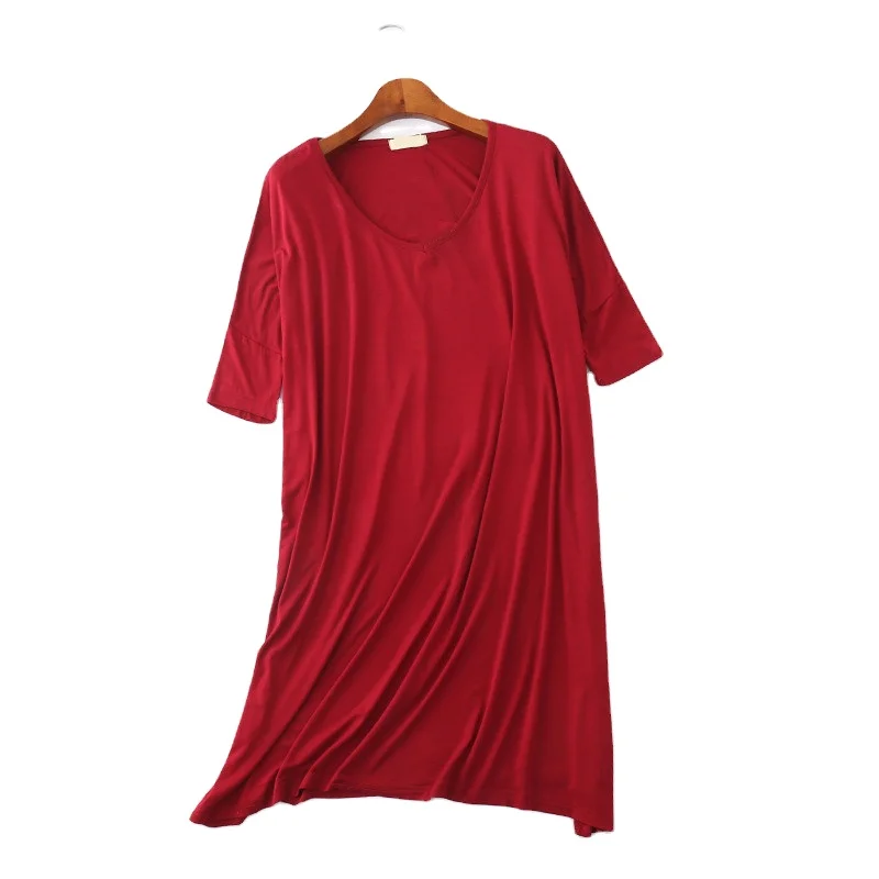 Wholesale Women Plus Size V-neck Casual T shirt Dresses Solid Color T shirt Dress, Customized color
Wholesale Women Plus Size V-neck Casual T shirt Dresses Solid Color T shirt Dress, Customized color