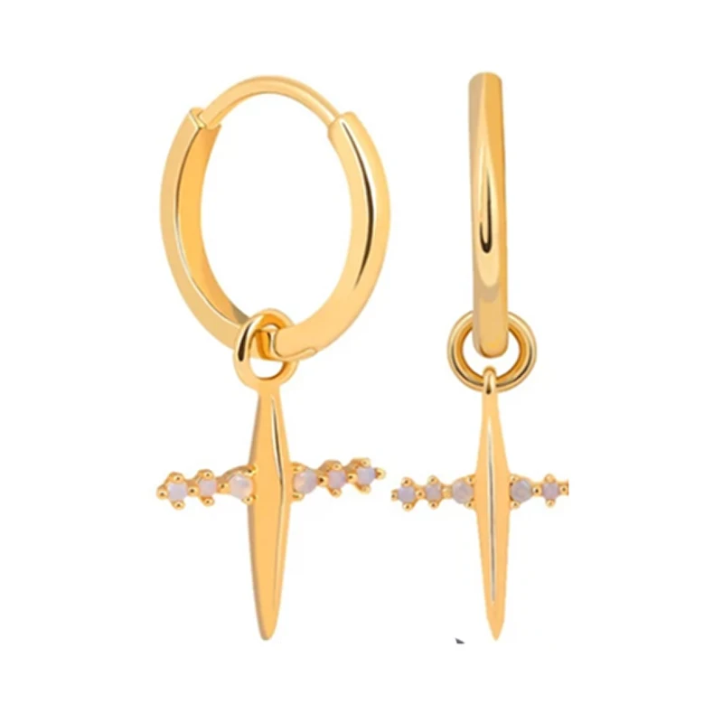 crystal 18k gold plated popular jewelry classical 925 sterling silver simple style cross charm hoop earrings for women
crystal 18k gold plated popular jewelry classical 925 sterling silver simple style cross charm hoop earrings for women