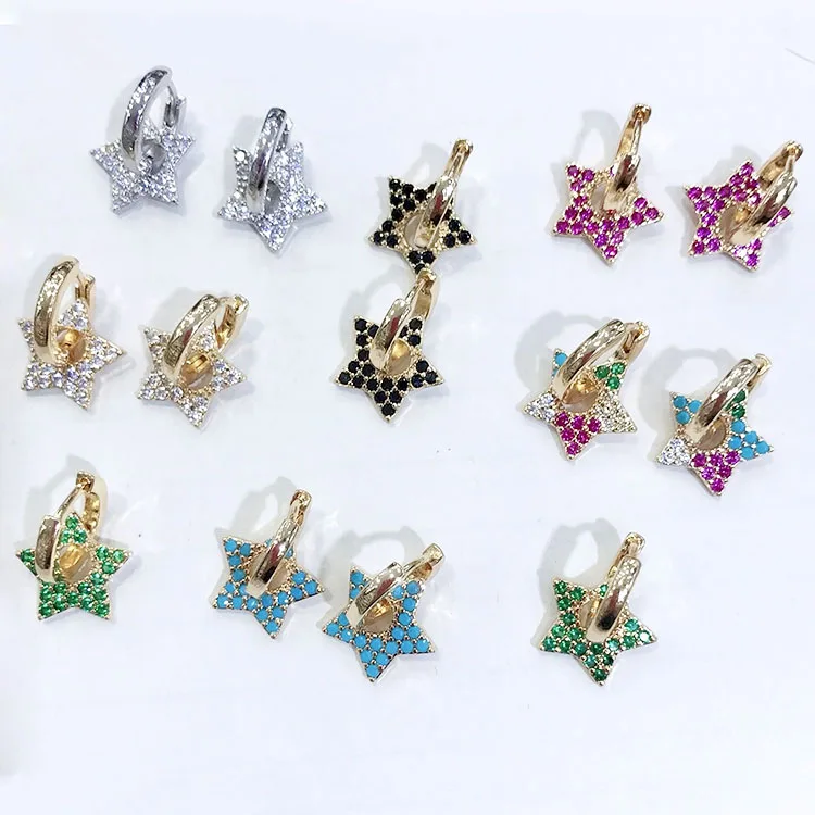 EC1640 New Mini Small Chic Rainbow 18k Gold Plated Zircon CZ Micro Star Charm Huggie Earring
EC1640 New Mini Small Chic Rainbow 18k Gold Plated Zircon CZ Micro Star Charm Huggie Earring