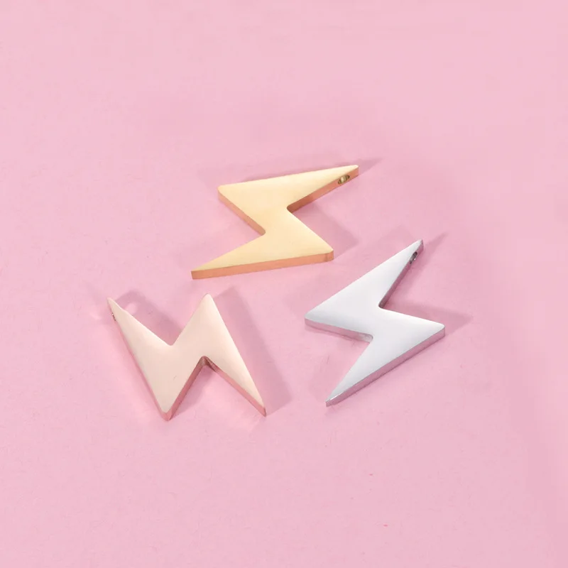 30x15mm Gold/Silver/Rose Gold Women DIY Jewelry Pendant Making Accessories Stainless Steel Lightning Shape Charm Pendant
30x15mm Gold/Silver/Rose Gold Women DIY Jewelry Pendant Making Accessories Stainless Steel Lightning Shape Charm Pendant