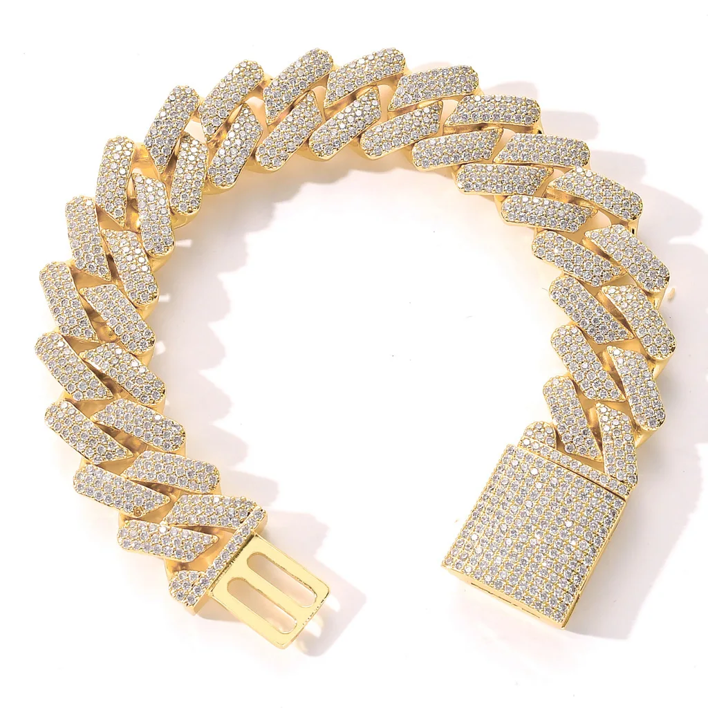 Wholesale 20 MM Gold Silver Plated Iced Out Bling CZ Stone Cuban Link Chain Bracelet Hip Hop Rock Men's Bracelet Custom Made
Wholesale 20 MM Gold Silver Plated Iced Out Bling CZ Stone Cuban Link Chain Bracelet Hip Hop Rock Men's Bracelet Custom Made