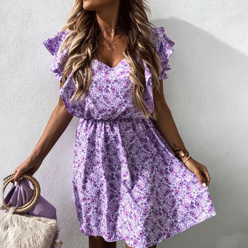 New Summer Women Half Sleeve Floral Printed Party Dress Casual V-Neck Sashes Ladies Mini Dress Elegant Streetwear Dress Vestido
New Summer Women Half Sleeve Floral Printed Party Dress Casual V-Neck Sashes Ladies Mini Dress Elegant Streetwear Dress Vestido