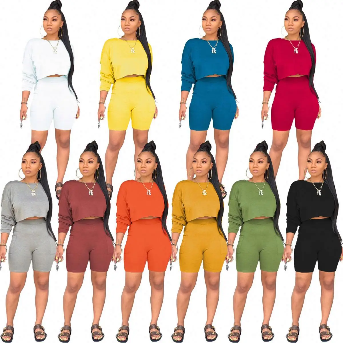 2021 Fall European fashion women clothes bodycon crop top with pants 2 piece tracksuit
2021 Fall European fashion women clothes bodycon crop top with pants 2 piece tracksuit