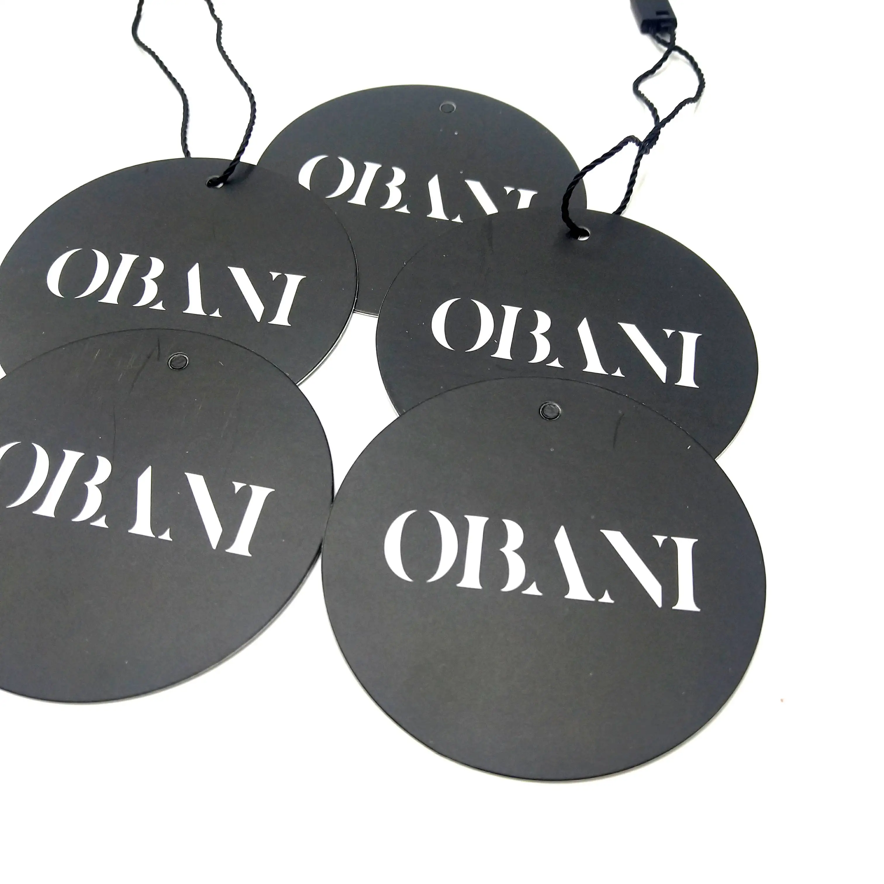 Round Circle black paper hang tags with white printed LOGO for swimwear bikini underwear pants baby clothes labels swing tag
Round Circle black paper hang tags with white printed LOGO for swimwear bikini underwear pants baby clothes labels swing tag