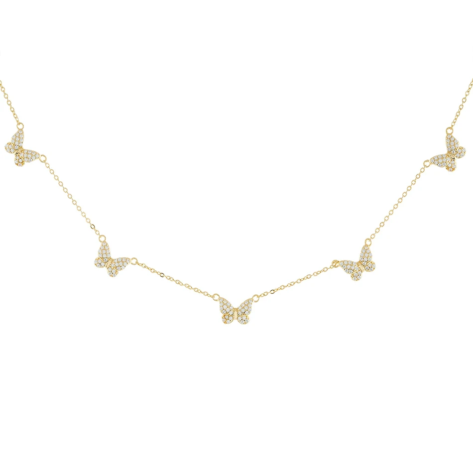 2021 Fine Jewelry 14K Gold Plated Cubic Zircon 5 Butterfly Necklace For Woman 925 Sterling Silver Butterfly Chain Necklace
2021 Fine Jewelry 14K Gold Plated Cubic Zircon 5 Butterfly Necklace For Woman 925 Sterling Silver Butterfly Chain Necklace