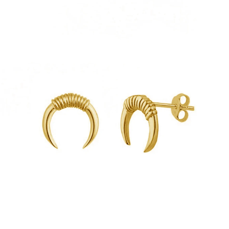 Wholesale Fine Jewelry Brass Earrings For Women 18K Gold Vermeil Bohemian Horn Stud Earrings 
Wholesale Fine Jewelry Brass Earrings For Women 18K Gold Vermeil Bohemian Horn Stud Earrings