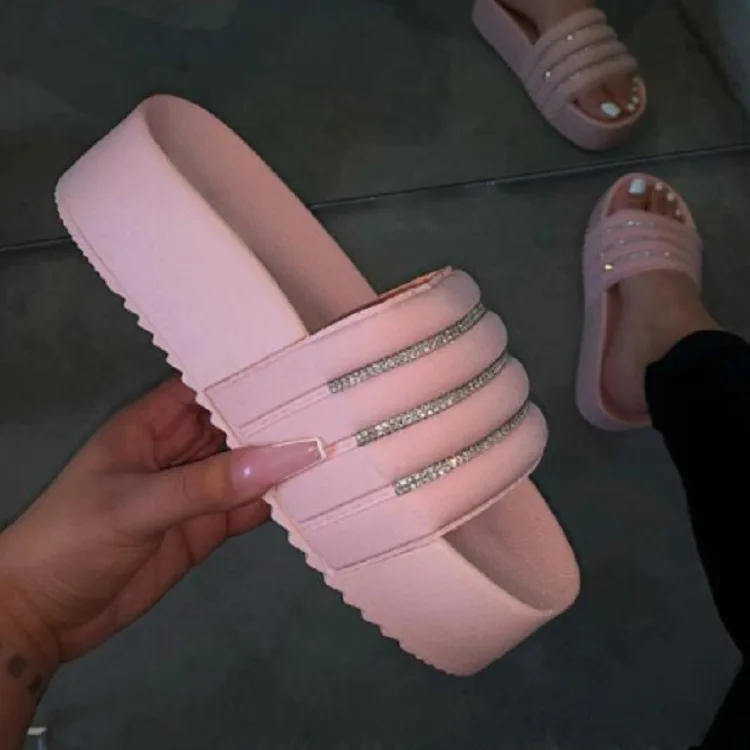 Summer 2021 popular shoes ladies colorful platform with rhinestone slides height increase slippers outdoor casual footwear, Customize
Summer 2021 popular shoes ladies colorful platform with rhinestone slides height increase slippers outdoor casual footwear, Customize