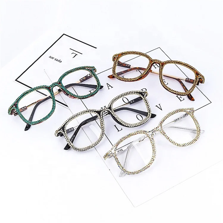 Jiuling eyewear beautiful diamond frame eyeglasses colorful rhinestone anti blue light blocking glasses frame for retro ladies, Mix color or custom colors
Jiuling eyewear beautiful diamond frame eyeglasses colorful rhinestone anti blue light blocking glasses frame for retro ladies, Mix color or custom colors