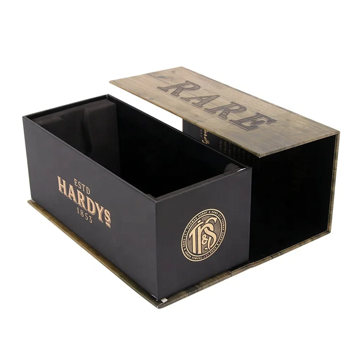 cheap custom luxury art paper packaging wine gift box, wholesale