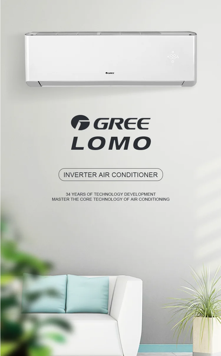 Gree Lomo R410a Wall Mounted Split Inverter Air Conditioner 9000btu