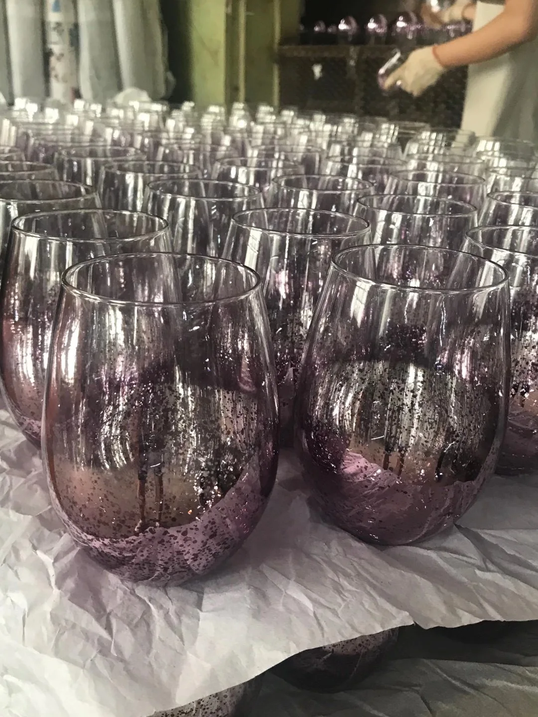 Hot Sale Valentine's Day Gift Starry Sky Cup Stemless Wine Glass  Rainbow  Glass Cups