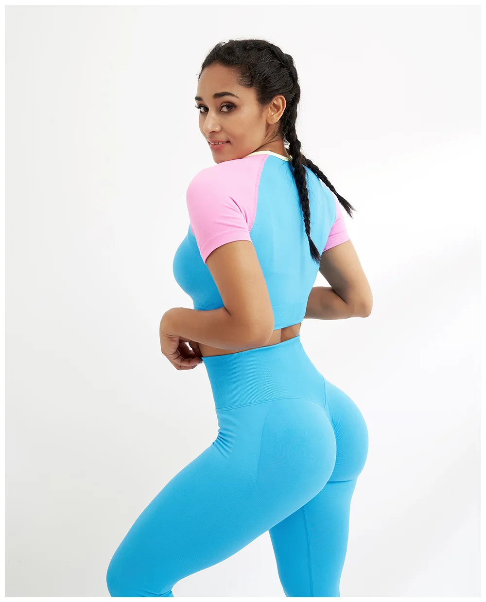 Sports short-sleeved suit women's macarons fitness yoga wear tight-fitting short-sleeved T-shirt top casual two-piece suit, Picture
Sports short-sleeved suit women's macarons fitness yoga wear tight-fitting short-sleeved T-shirt top casual two-piece suit, Picture