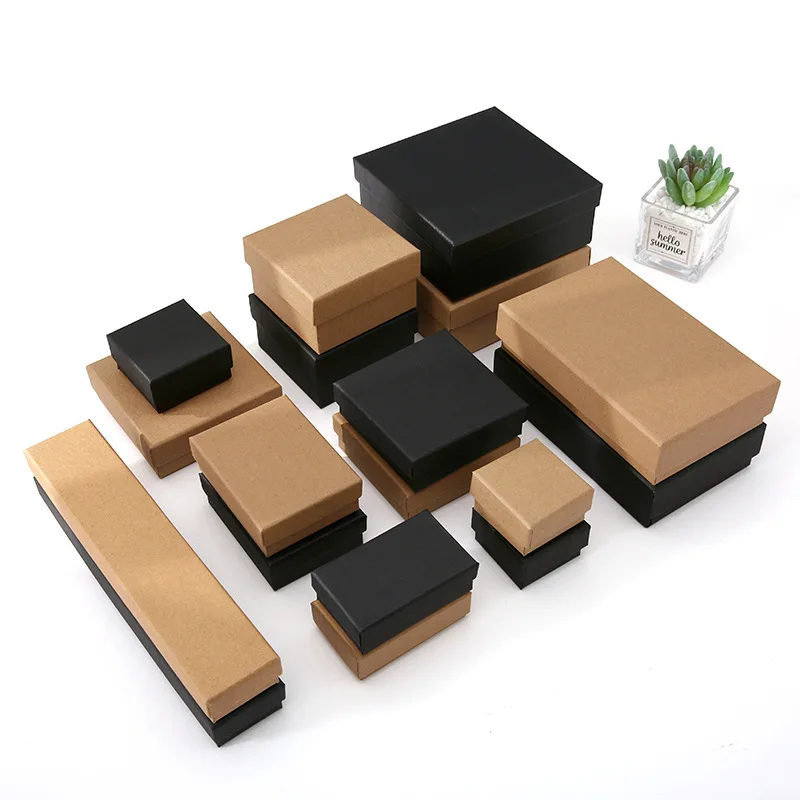 Top Quality Multi Size Black Brown Kraft Paper Earring Necklace Box Customized Logo Print Kraft Paper Jewelry Box, Brown,black
Top Quality Multi Size Black Brown Kraft Paper Earring Necklace Box Customized Logo Print Kraft Paper Jewelry Box, Brown,black