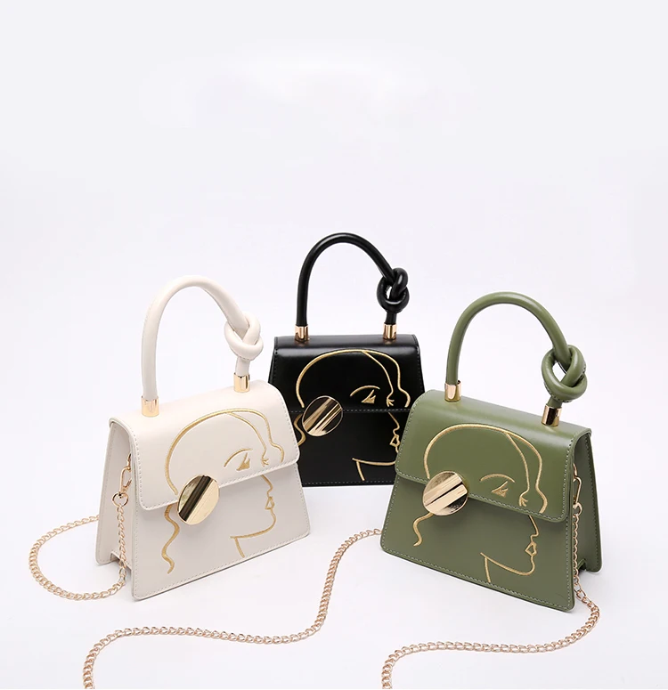 2020 Female Popular Design Korean Lady Bags Leather Face Embroidery Chain Purses Tote Handbags Women
2020 Female Popular Design Korean Lady Bags Leather Face Embroidery Chain Purses Tote Handbags Women