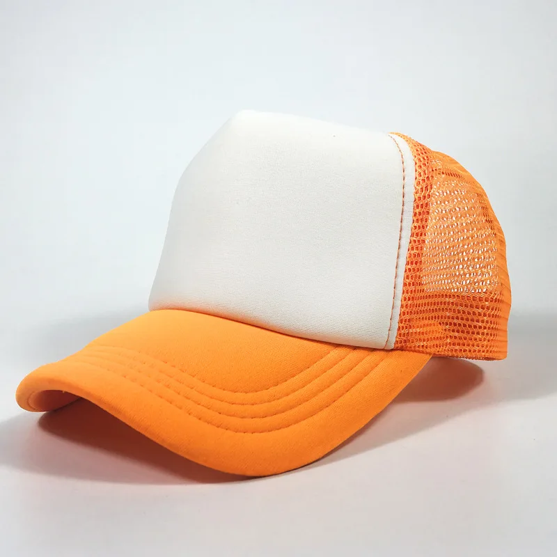 Aangepaste groothandel mode trend vlakte leeg honkbal gemonteerd trucker mesh cap hoed