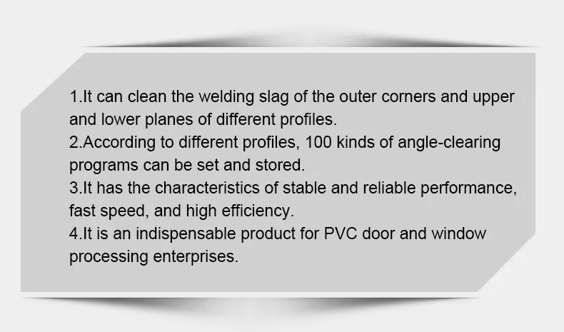 PVC Plastic Window Corner Cleaner Machine