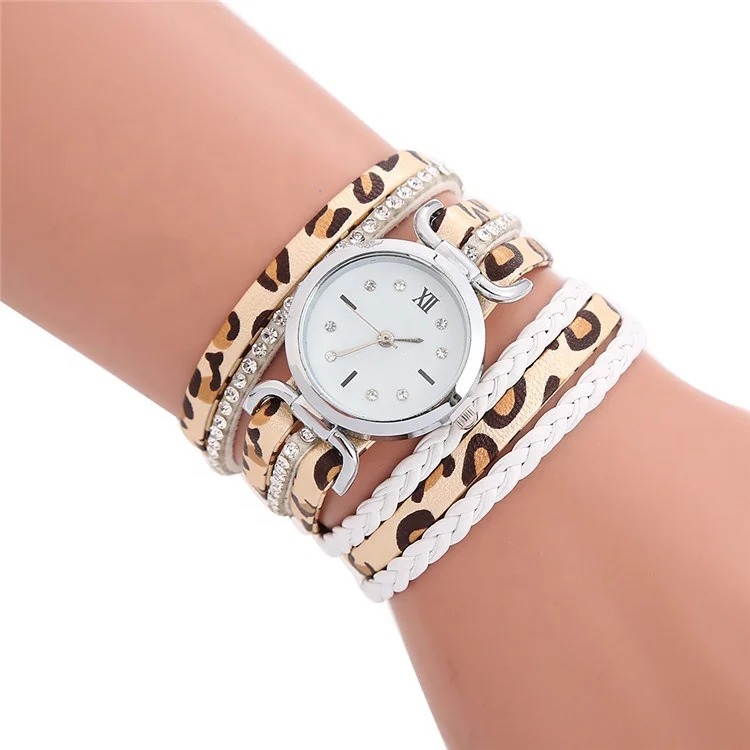 Creative Leopard Print Handle Weave Wrap Watch Ladies Vogue Leather Crystal Bracelet For Girls WW103
Creative Leopard Print Handle Weave Wrap Watch Ladies Vogue Leather Crystal Bracelet For Girls WW103