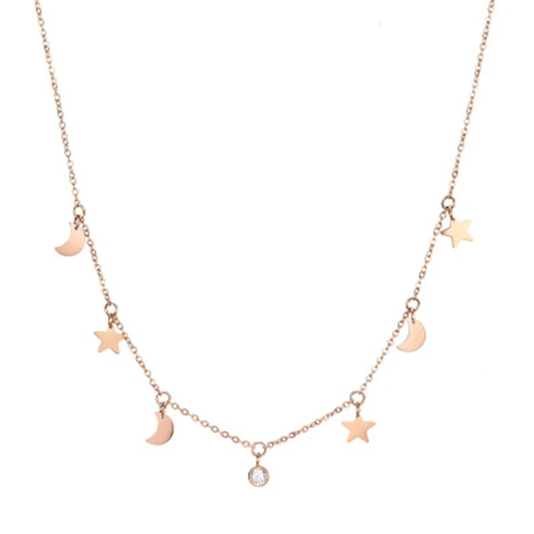 New Rose Gold Ladies Fashion Stainless Steel Star Necklace Clavicle Chain Necklace Jewelry Wholesale, Rose gold/gold
New Rose Gold Ladies Fashion Stainless Steel Star Necklace Clavicle Chain Necklace Jewelry Wholesale, Rose gold/gold