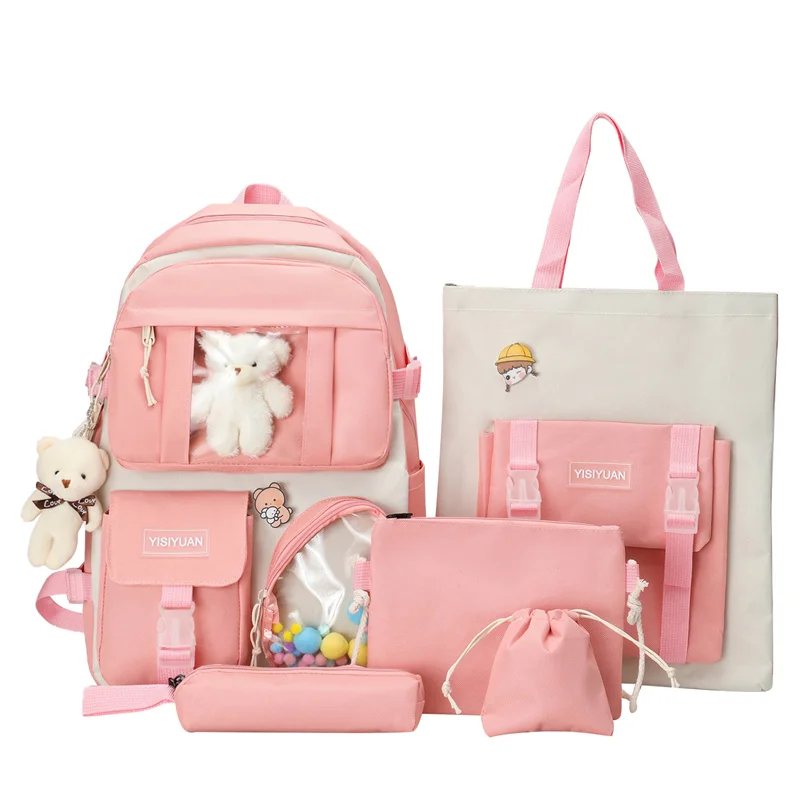 Fashion trend high quality girl backpack cute college 5-piece set girl backpack school bag Student backpack set, Multi color
Fashion trend high quality girl backpack cute college 5-piece set girl backpack school bag Student backpack set, Multi color