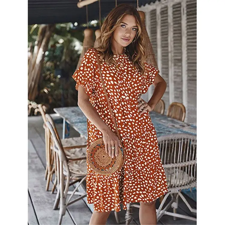 Hot Sell Womens Clothing Latest Design 2021 Ruffles Casual Dresses Dot Print Ladies Dresses Women Casual
Hot Sell Womens Clothing Latest Design 2021 Ruffles Casual Dresses Dot Print Ladies Dresses Women Casual