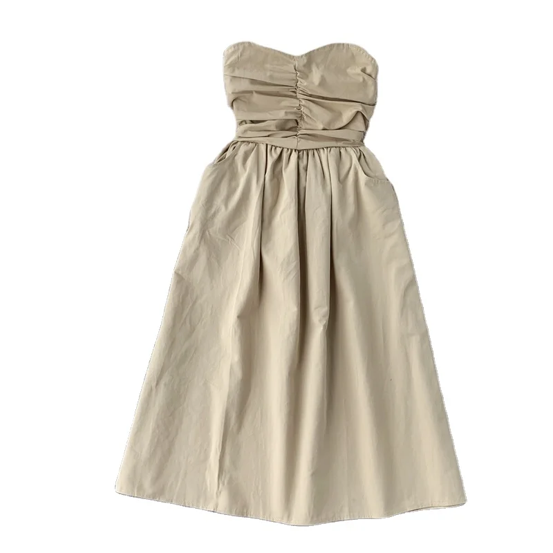 2022 new sexy tube top dress A-line dress waist off-shoulder solid color mid-length skirt with pockets all-match small dress
2022 new sexy tube top dress A-line dress waist off-shoulder solid color mid-length skirt with pockets all-match small dress