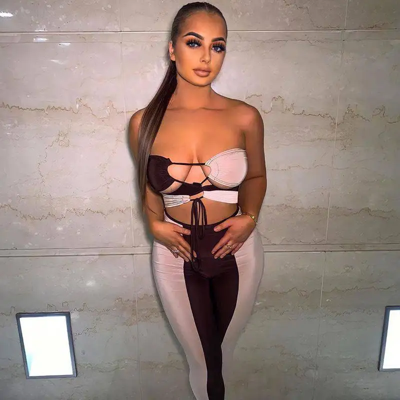 2021 New fashion women colorblock top and leggings two piece set women ladies clothing
2021 New fashion women colorblock top and leggings two piece set women ladies clothing