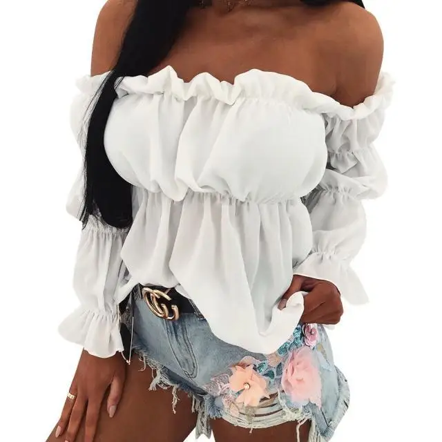 Fashionable Ladies Sexy Sweet Chic Dresses Vintage Women Casual Long Sleeve Blouse Woman Off The Shoulder Shirts, White/red/black
Fashionable Ladies Sexy Sweet Chic Dresses Vintage Women Casual Long Sleeve Blouse Woman Off The Shoulder Shirts, White/red/black
