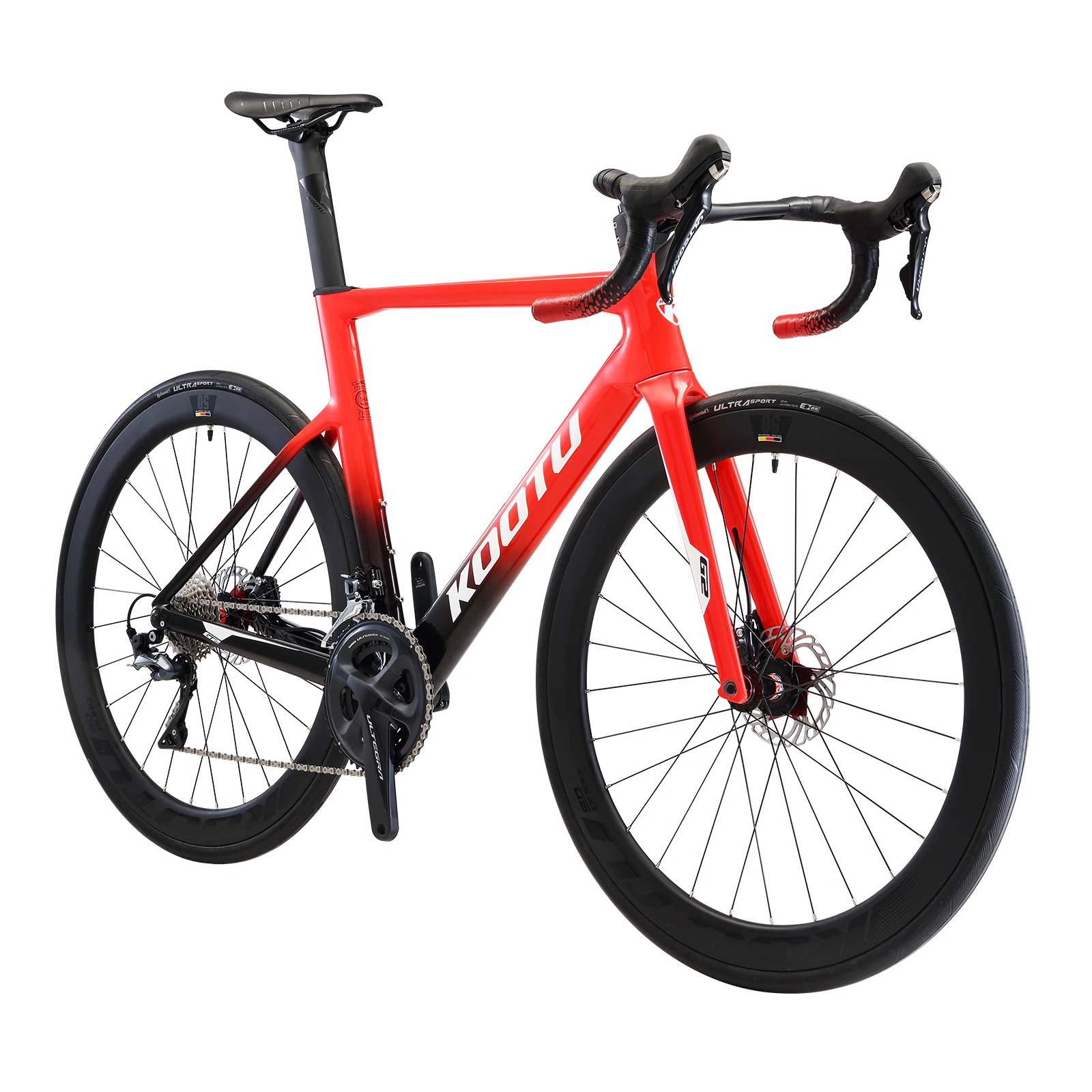 KOOTU Carbon Road Bike Fully Integrated Inner Cable Hydraulic Disc Brake Racing Road Bicycle with SHIMANO ULTEGRA 22 Speed, Black , red
KOOTU Carbon Road Bike Fully Integrated Inner Cable Hydraulic Disc Brake Racing Road Bicycle with SHIMANO ULTEGRA 22 Speed, Black , red