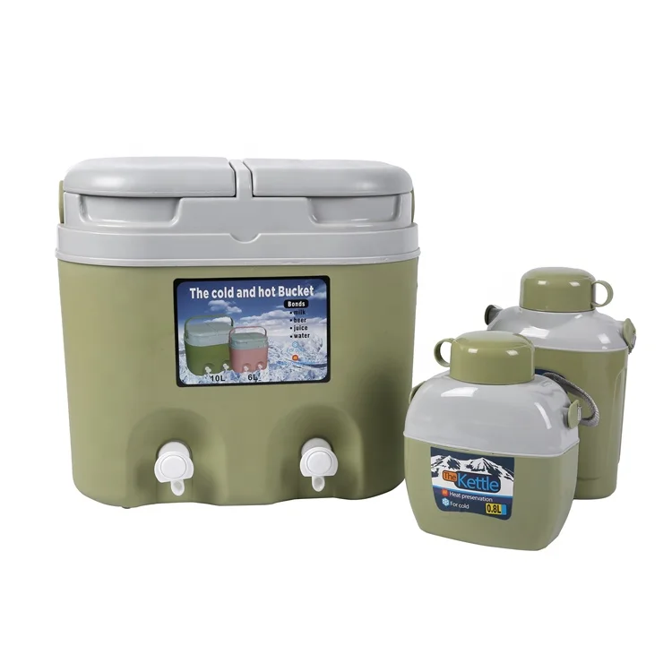 Outdoor Camping Mini Cooler Box Bring Two Small Kettle PP Plastic Cooler Box With Two Water Tap
Outdoor Camping Mini Cooler Box Bring Two Small Kettle PP Plastic Cooler Box With Two Water Tap