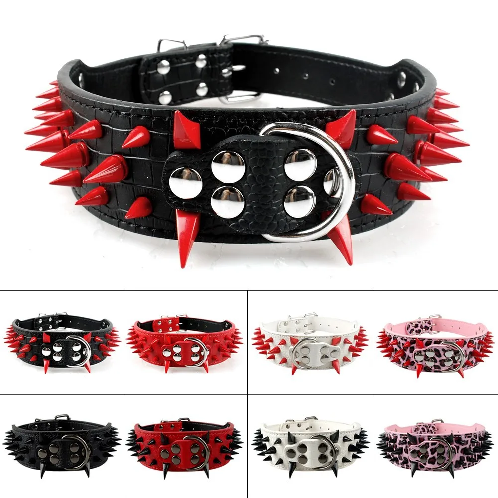 Wholesale metal buckle spiked big dog collar