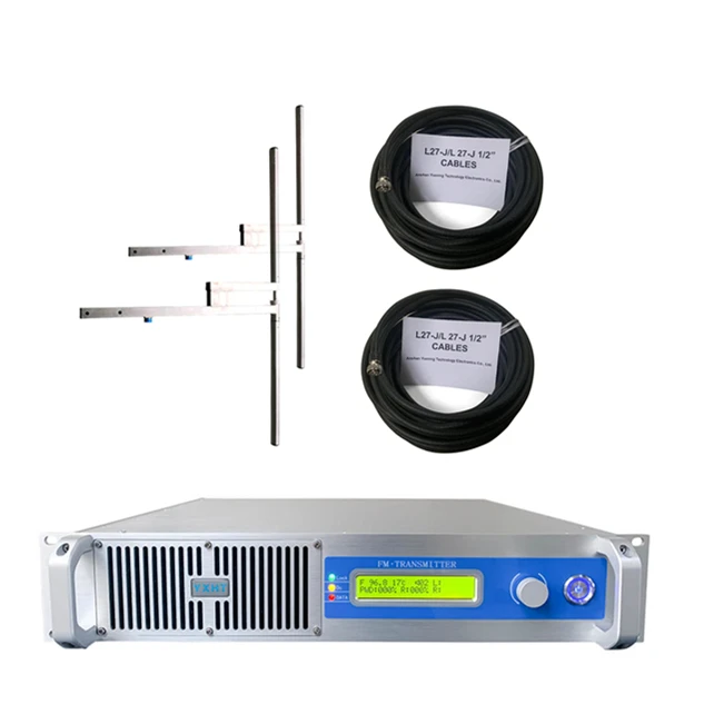 YXHT 1KW FM Transmitter + 2*(1-Bay Antenna) + 2*(30 Meters Cables with Connectors)
YXHT 1KW FM Transmitter + 2*(1-Bay Antenna) + 2*(30 Meters Cables with Connectors)