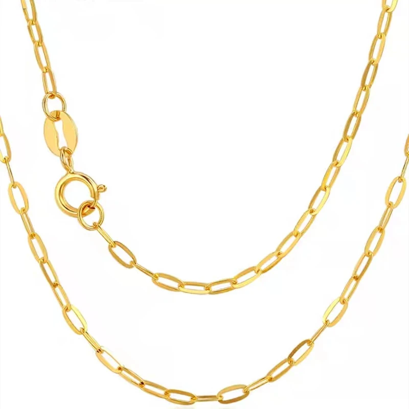 NINE'S New Arrival 18K Solid Yellow Gold Large Link Chain Paper Clip Gold Chain Necklace Jewelry Adjustable Length
NINE'S New Arrival 18K Solid Yellow Gold Large Link Chain Paper Clip Gold Chain Necklace Jewelry Adjustable Length