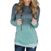 Casual Pullover Hoodie Comfy Long Sleeve Cowl Neck Hooded Sweatshirt Women Gradient Tye Dye Two Tone Hoodies with Pocket