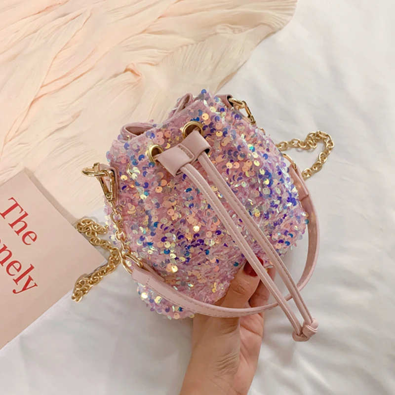 2021 fashion sequins mini drawstring hand bags ladies luxury crossbody shoulder bucket handbags with chain, 4colors
2021 fashion sequins mini drawstring hand bags ladies luxury crossbody shoulder bucket handbags with chain, 4colors