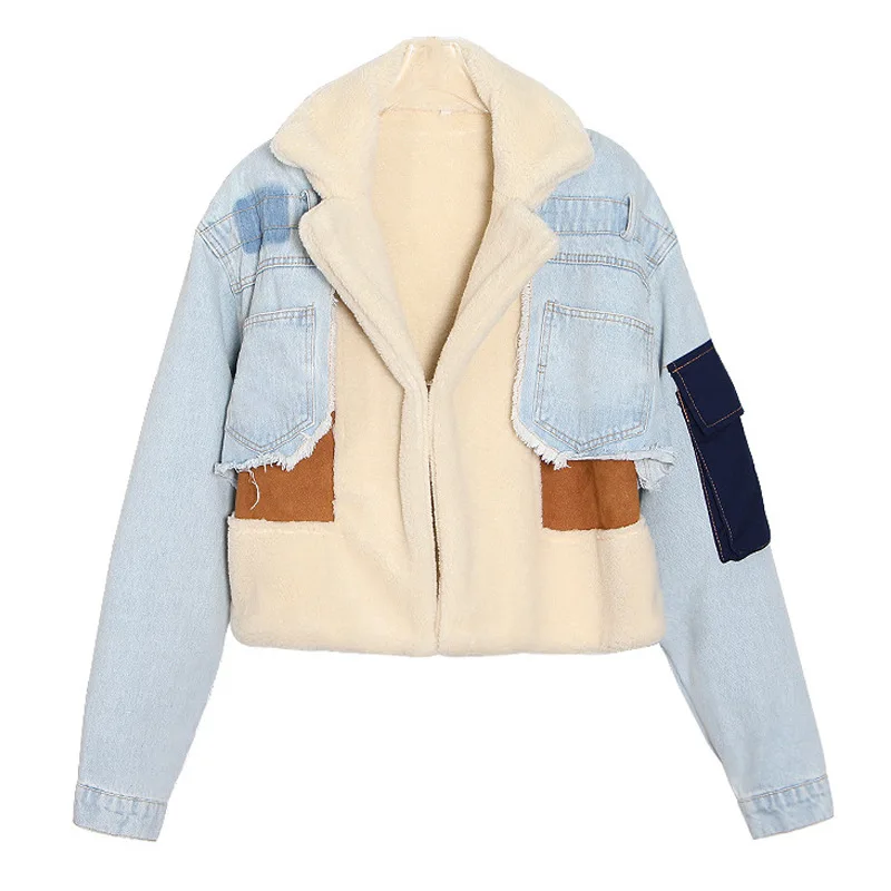 Wholesale Women Winter Clothes Denim Fur Jacket Women Wool Coat Patchwork Short Cropped Jacket, 3 colors
Wholesale Women Winter Clothes Denim Fur Jacket Women Wool Coat Patchwork Short Cropped Jacket, 3 colors