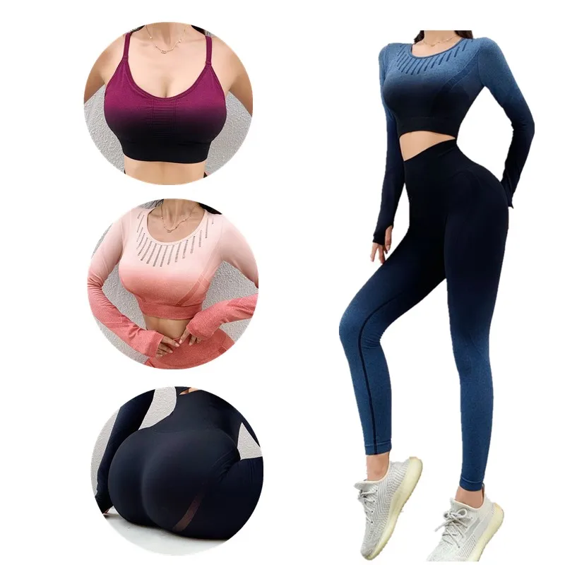 Seamless Leggings Women Yoga Set Gym Clothing Long Sleeve Crop Top Sports Bra Running Pants Fitness Workout Sports Suit, Customized colors
Seamless Leggings Women Yoga Set Gym Clothing Long Sleeve Crop Top Sports Bra Running Pants Fitness Workout Sports Suit, Customized colors