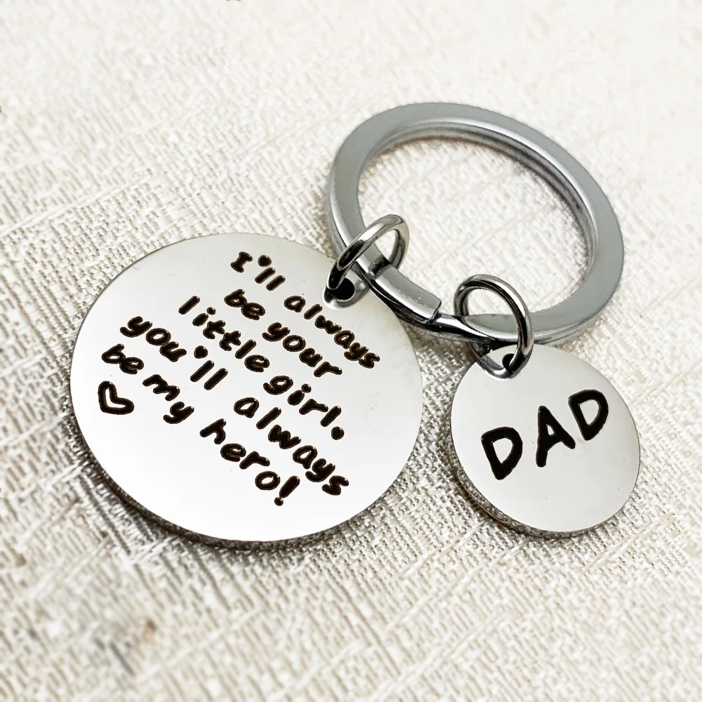 Father's Day Creative Gifts I'll always be your little girl Stainless Steel Keychain, Silver and black
Father's Day Creative Gifts I'll always be your little girl Stainless Steel Keychain, Silver and black
