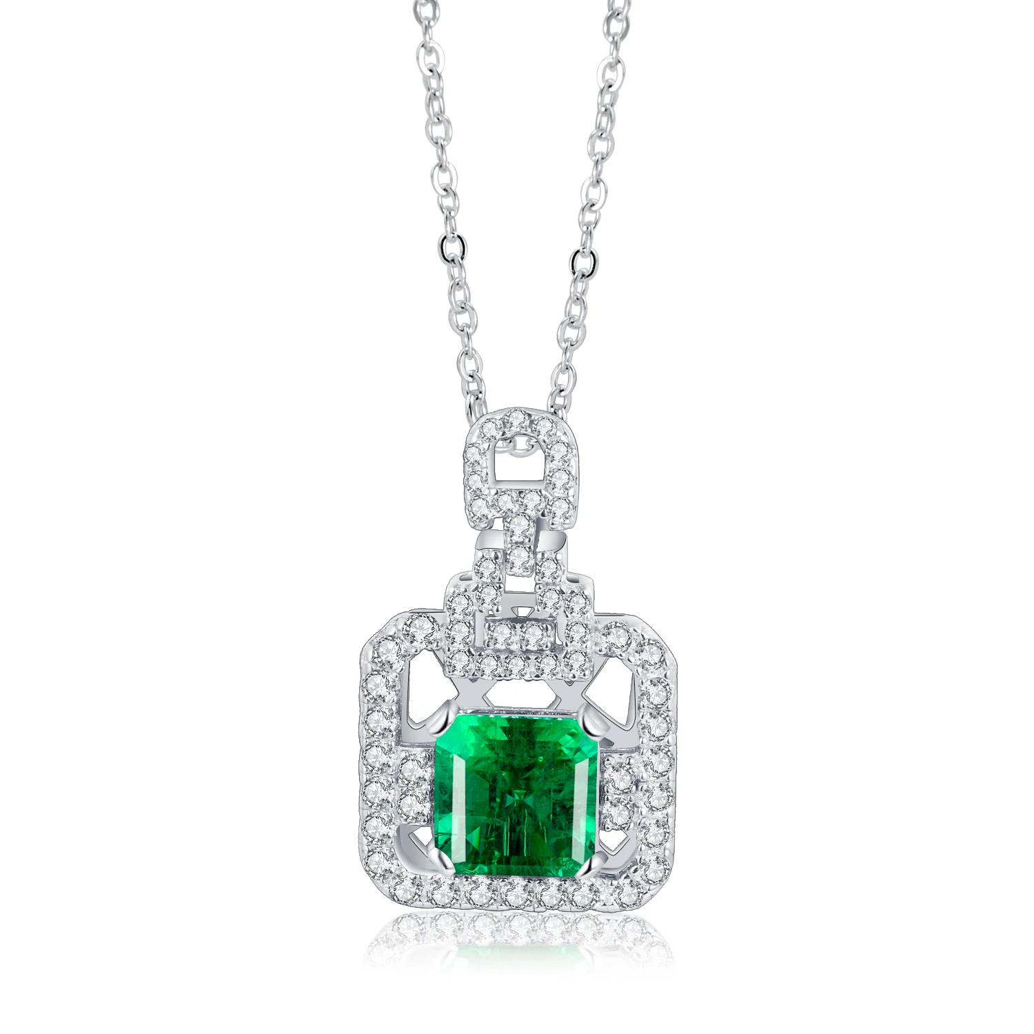 Fashion White Lab Grown Emerald Birthstone Necklace Jewellery Women Accessories, Green
Fashion White Lab Grown Emerald Birthstone Necklace Jewellery Women Accessories, Green