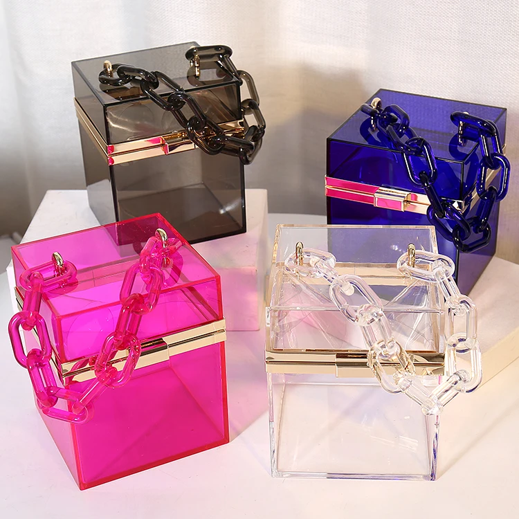 Cheap price multi colors acrylic box bag women transparent boxed clutch purse, Transparent/pink/black/blue
Cheap price multi colors acrylic box bag women transparent boxed clutch purse, Transparent/pink/black/blue