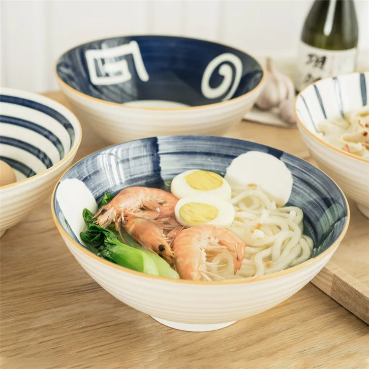 Personalized tableware modern ceramic ramen salad bowl large white ceramic bowl with gold rim, Customized color
Personalized tableware modern ceramic ramen salad bowl large white ceramic bowl with gold rim, Customized color