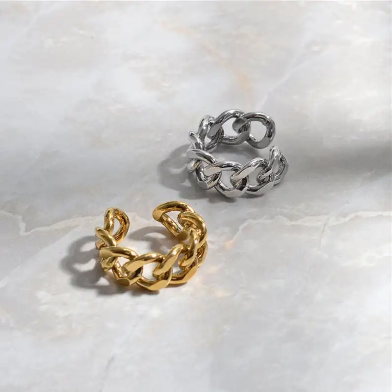 Stainless steel Gold Thick Long Link Chain Ring Statement Ring Chunky Open Adjustable Link Ring, Silver,gold,rose gold custom
Stainless steel Gold Thick Long Link Chain Ring Statement Ring Chunky Open Adjustable Link Ring, Silver,gold,rose gold custom
