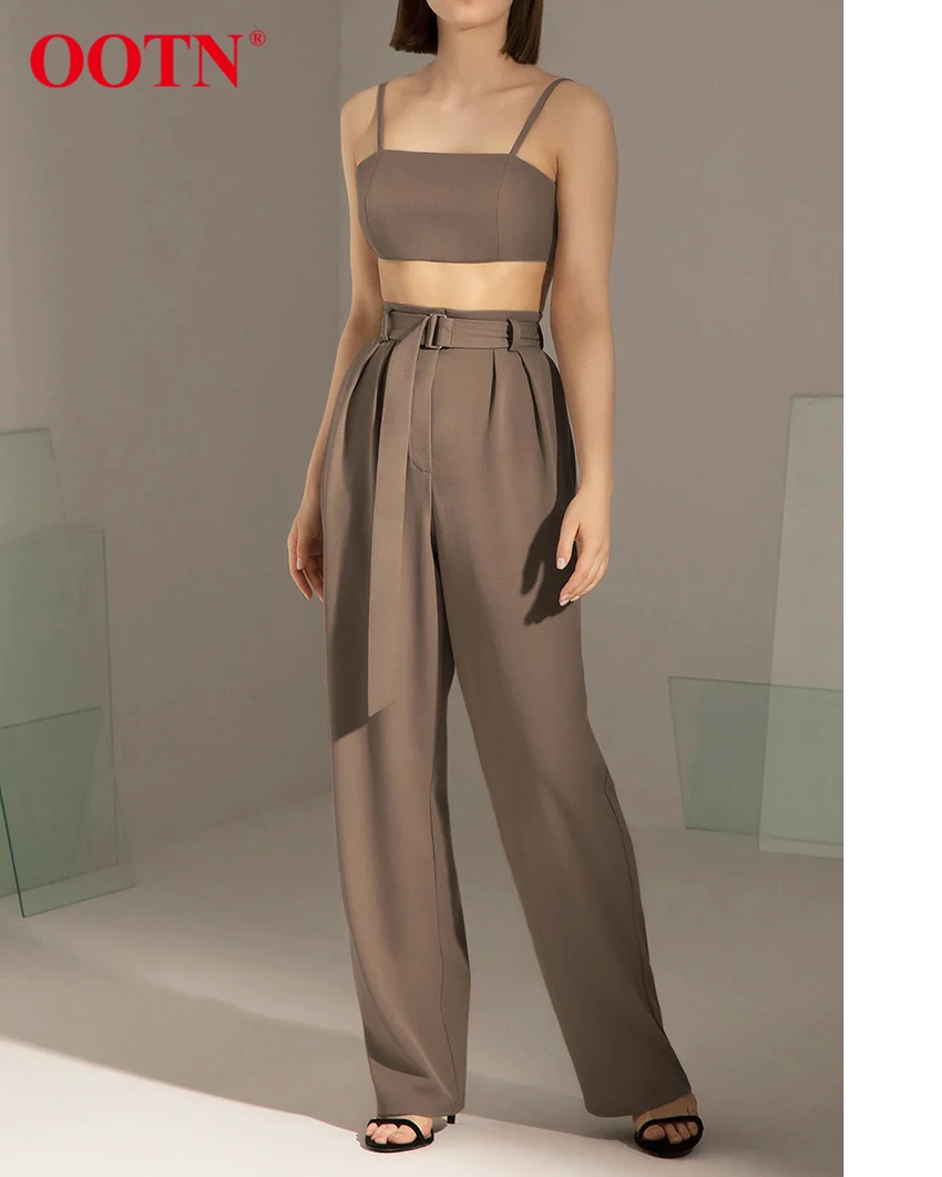 OOTN Spring Summer Vintage Belt High Waist Trousers Pleated Women Wide Leg Pants Brown Elegant Ladies Office Trousers
OOTN Spring Summer Vintage Belt High Waist Trousers Pleated Women Wide Leg Pants Brown Elegant Ladies Office Trousers
