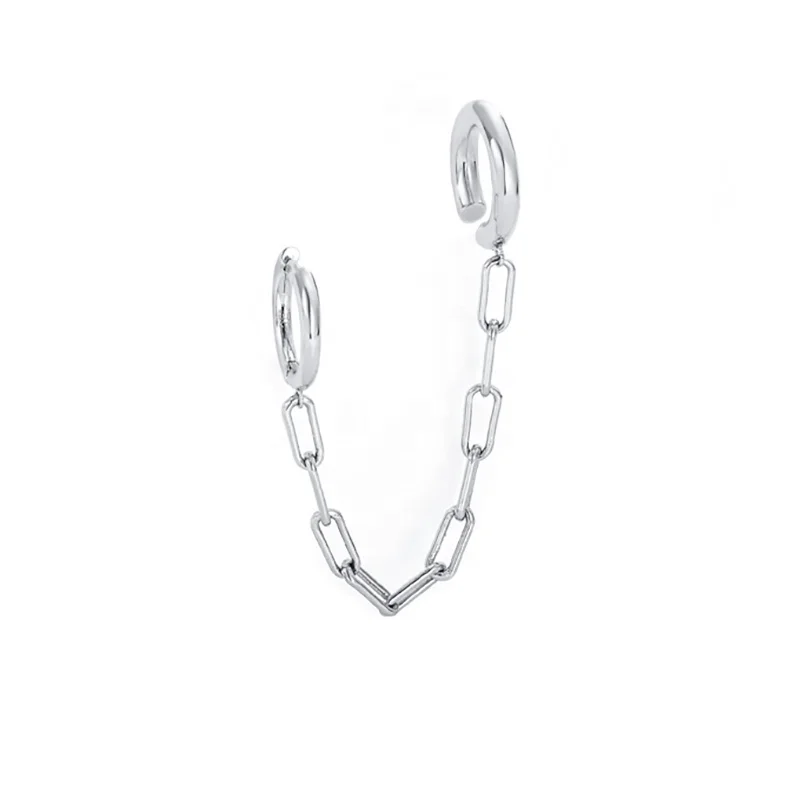 2023 New design best selling Famous design in China fashion Simple Silver Hoop chain Earrings
2023 New design best selling Famous design in China fashion Simple Silver Hoop chain Earrings