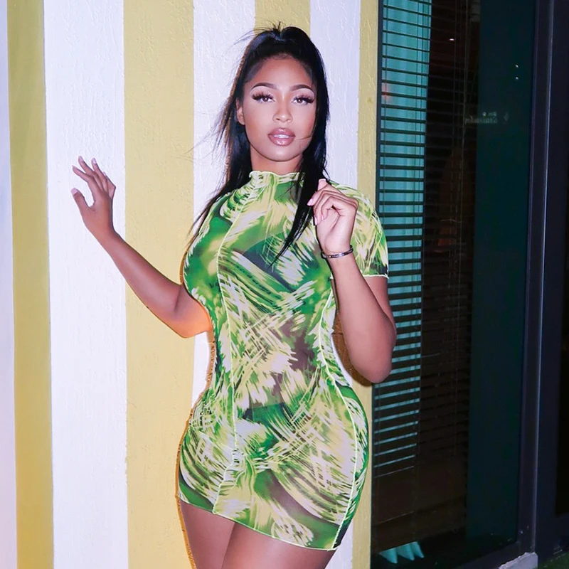 Bomblook W21DS178 Fashion Print Women Mini Dresses Short Sleeve Sexy Mesh Clubwear Dresses Women
Bomblook W21DS178 Fashion Print Women Mini Dresses Short Sleeve Sexy Mesh Clubwear Dresses Women