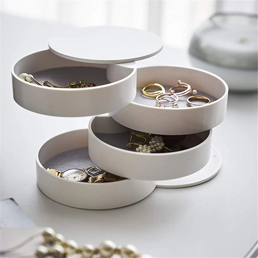 Women Jewelry Storage Box New Design Fashion 4-Layer Rotatable Jewelry Accessory Storage Tray with Lid Birthday Gift for women, As photo
Women Jewelry Storage Box New Design Fashion 4-Layer Rotatable Jewelry Accessory Storage Tray with Lid Birthday Gift for women, As photo