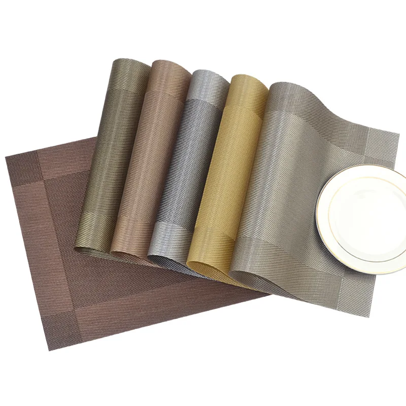 High Quality Cheap PVC Insulation Placemat Washable Table Mats Heat Insulation Mat, Gold, brown, light coffee, silver black, silver, cyan
High Quality Cheap PVC Insulation Placemat Washable Table Mats Heat Insulation Mat, Gold, brown, light coffee, silver black, silver, cyan
