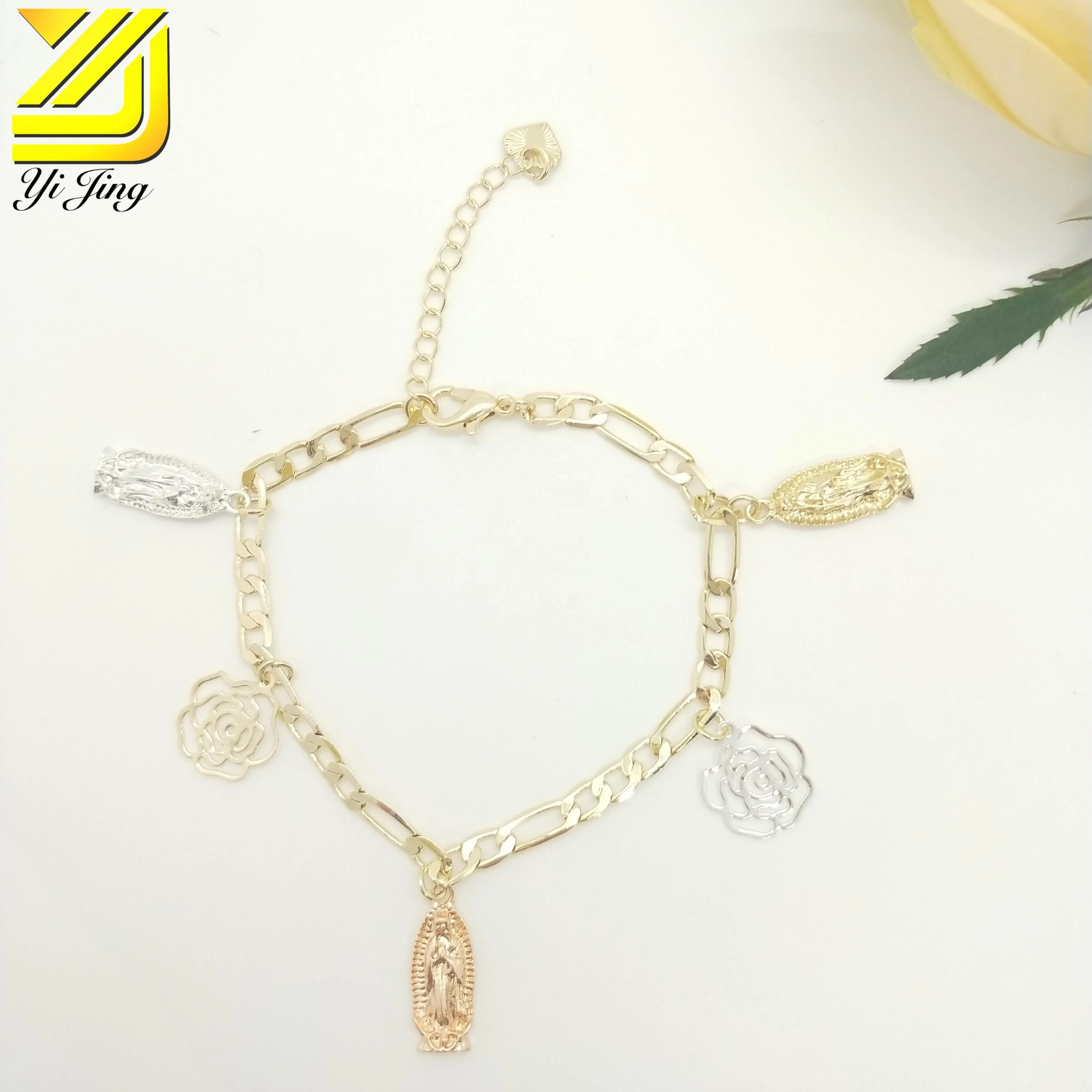 New Arrival High Quality Wholesale Religious Jewelry Drop Iridescent With Rose And Guadalupe Tricolor Bracelet
New Arrival High Quality Wholesale Religious Jewelry Drop Iridescent With Rose And Guadalupe Tricolor Bracelet