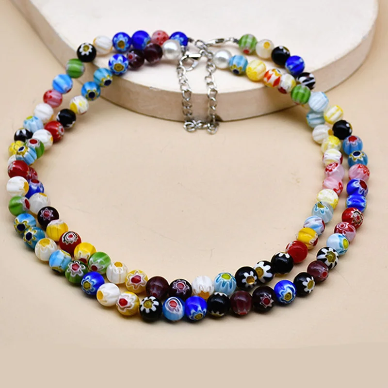 Wholesale New Fashion Glass Bead Necklace Chamilia Multicolor Glass Bead Murano Glass Necklace, As picture show
Wholesale New Fashion Glass Bead Necklace Chamilia Multicolor Glass Bead Murano Glass Necklace, As picture show