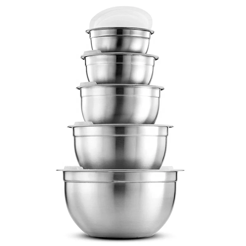 HOT Stainless Steel Mixing Bowl Set of 5 Fruit Salad Bowl Storage Set Kitchen Salad Bowl
HOT Stainless Steel Mixing Bowl Set of 5 Fruit Salad Bowl Storage Set Kitchen Salad Bowl
